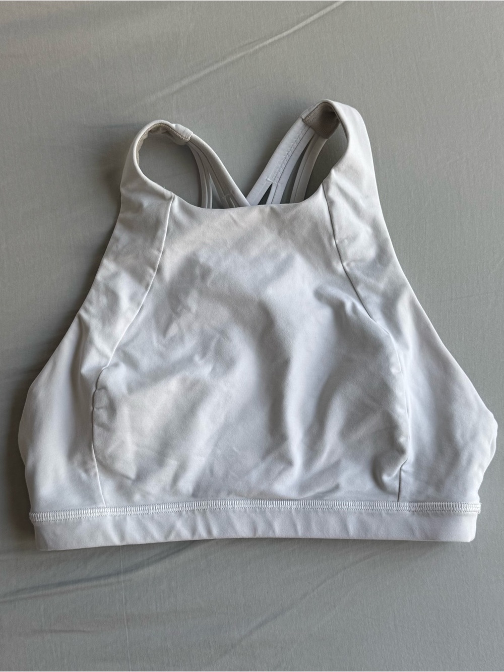 Lululemon White High-Neck Sports Bra Top Size 4